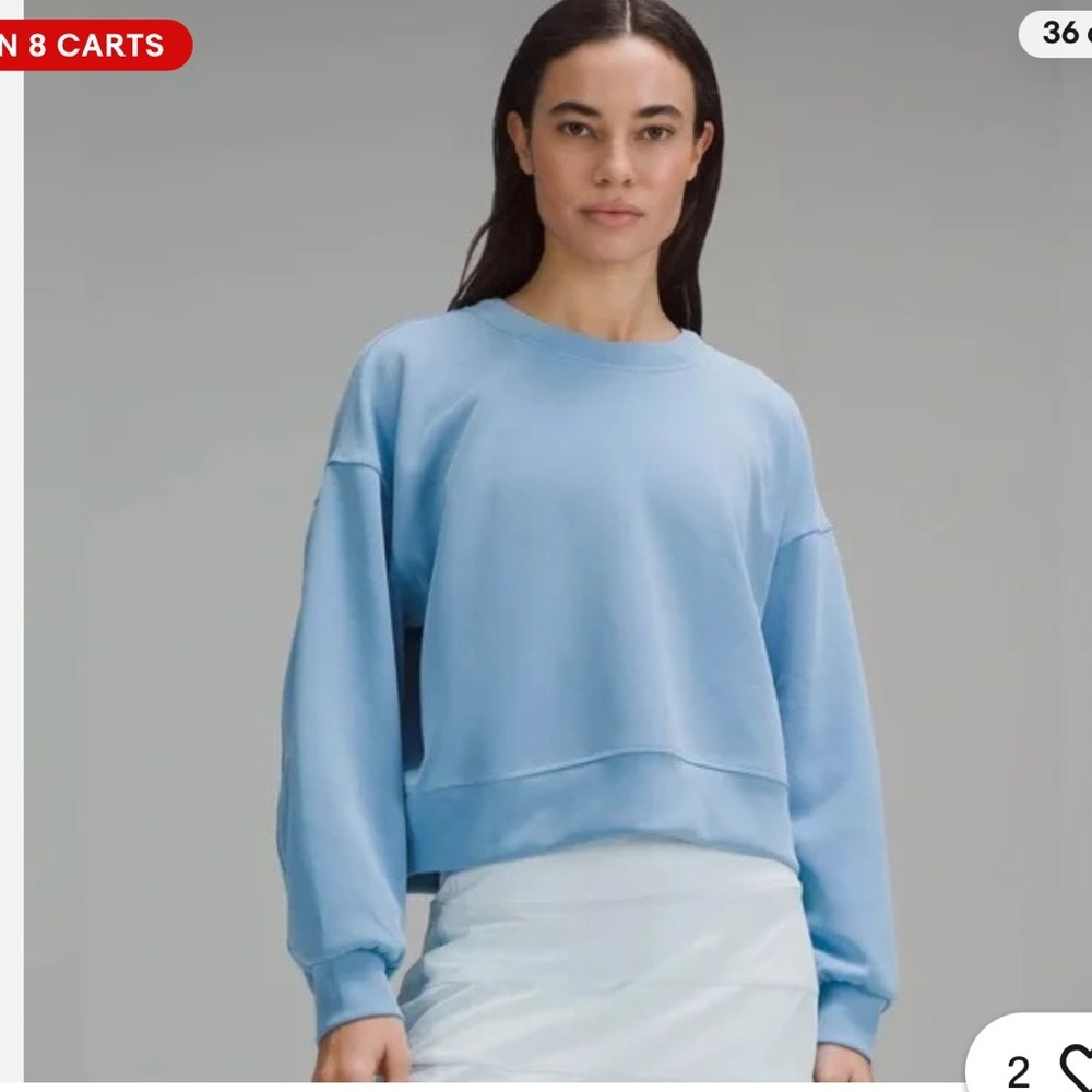Lululemon Softstreme Perfectly Blue Crop Oversized Crew Sweatshirt